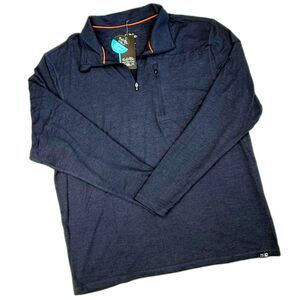 Salt Life Men's Stamina SLX Performance Quarter Zip Pullover Navy Heather XL NWT